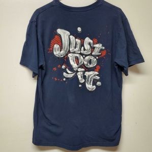 NIke SWIM Mens JUST DO IT Shirt Tee Navy Blue Short Sleeve Size Medium